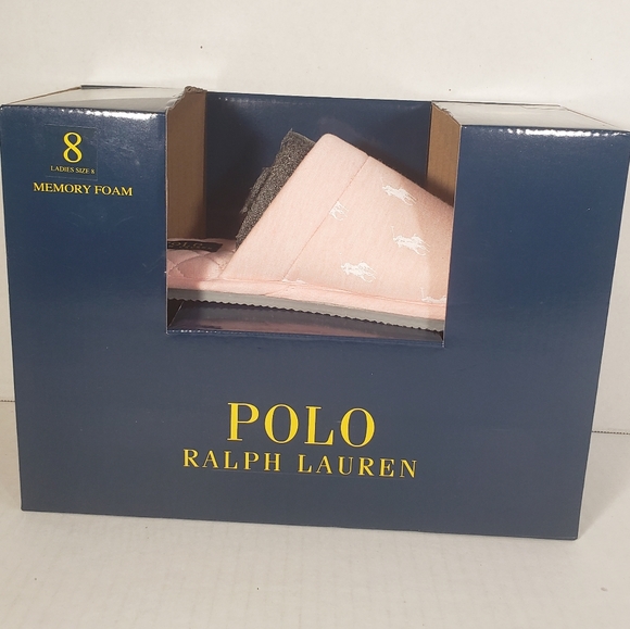 NWT Women's Ralph Lauren Polo Logo Closed Toe Scuff Slippers - Picture 2 of 6